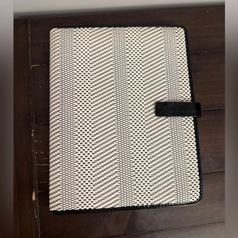 Marc by Marc Jacobs Woven iPad Tablet Folio Case Black Ivory